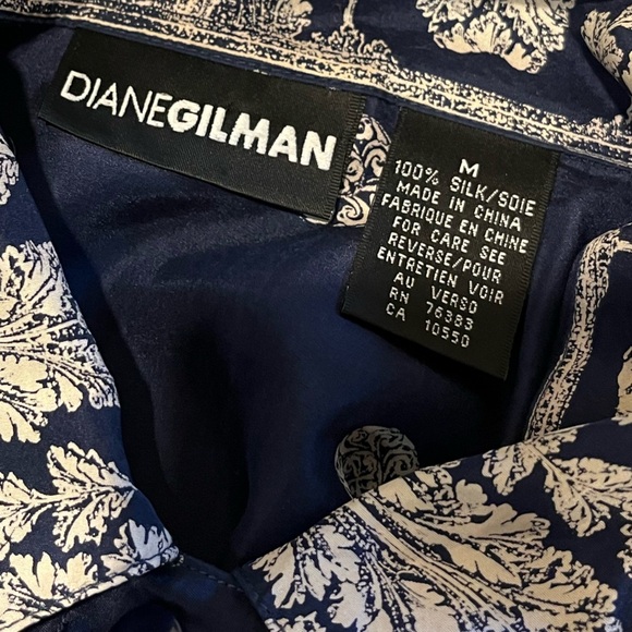 ❣️DIANE GILMAN silk shirt  M - Picture 2 of 12